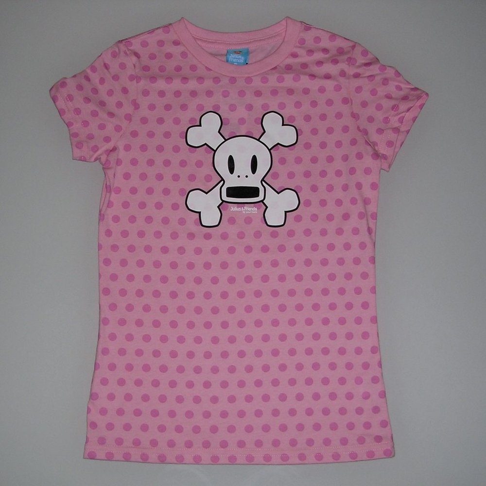 GENUINE PAUL FRANK GINGER DOTS SKURVY T-SHIRT PINK